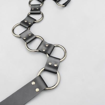 BT106WD  1 1/2" DOUBLE RIVET LEATHER LINK 2" RING BELT