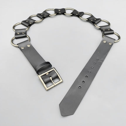 BT106WD  1 1/2" DOUBLE RIVET LEATHER LINK 2" RING BELT