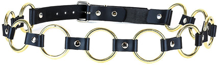 BT107-BRS BLACK 2" BRASS RING LINK BELT