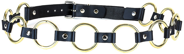 BT107-BRS BLACK 2" BRASS RING LINK BELT