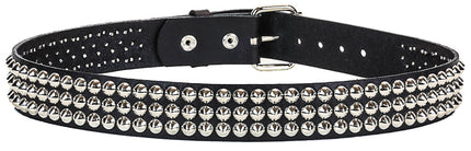 BT108VG  PREMIUM VEGAN LEATHER 3 ROW CONICAL STUD BELT