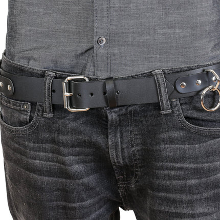 BT109VG  VEGAN LEATHER MEDIUM  O RING BONDAGE BELT