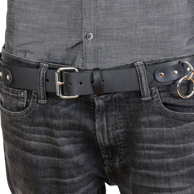 BT109VG  VEGAN LEATHER MEDIUM  O RING BONDAGE BELT