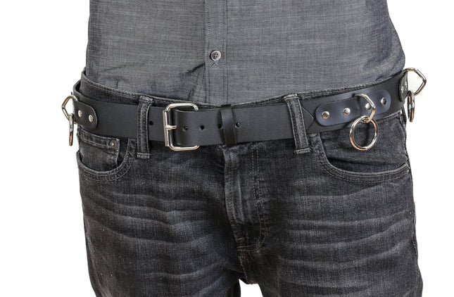 BT109VG  VEGAN LEATHER MEDIUM  O RING BONDAGE BELT