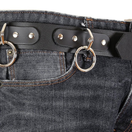 BT109VG  VEGAN LEATHER MEDIUM  O RING BONDAGE BELT