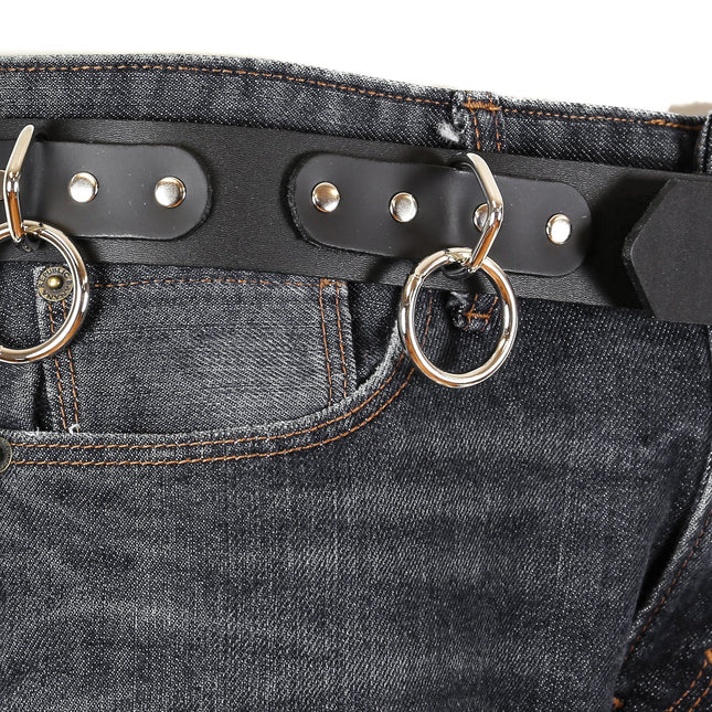 BT109VG  VEGAN LEATHER MEDIUM  O RING BONDAGE BELT