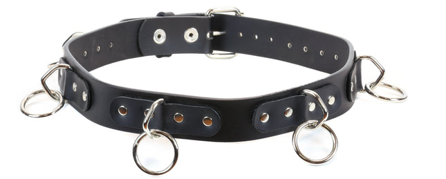 BT109 BLACK MEDIUM LOOPS & RINGS BELT, 1 1/2" WIDE
