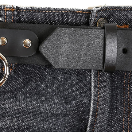 BT109 BLACK MEDIUM LOOPS & RINGS BELT, 1 1/2" WIDE