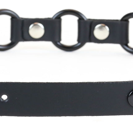 BT110-3/4-BS BLACK LEATHER 3/4" BLACK RING LINK BELT