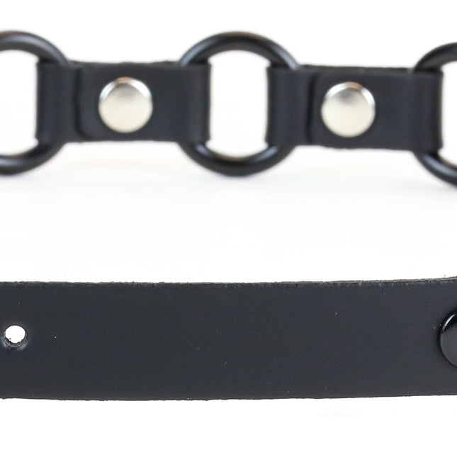 BT110-3/4-BS BLACK LEATHER 3/4" BLACK RING LINK BELT