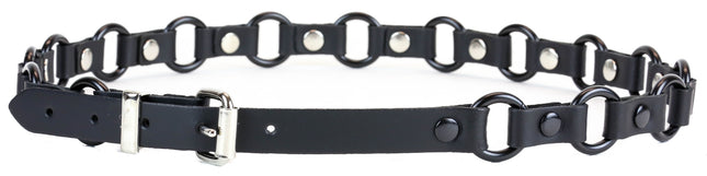 BT110-3/4-BS BLACK LEATHER 3/4" BLACK RING LINK BELT