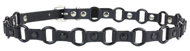 BT110-3/4-BS BLACK LEATHER 3/4" BLACK RING LINK BELT
