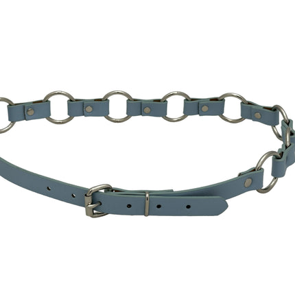 BT110M-BLUE  VEGAN LEATHER 1 1/4" RING LINK BELT