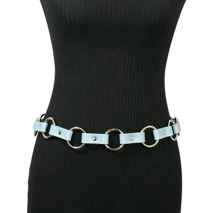 BT110M-BLUE  VEGAN LEATHER 1 1/4" RING LINK BELT