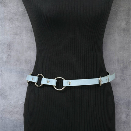 BT110M-BLUE  VEGAN LEATHER 1 1/4" RING LINK BELT