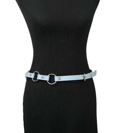 BT110M-BLUE  VEGAN LEATHER 1 1/4" RING LINK BELT