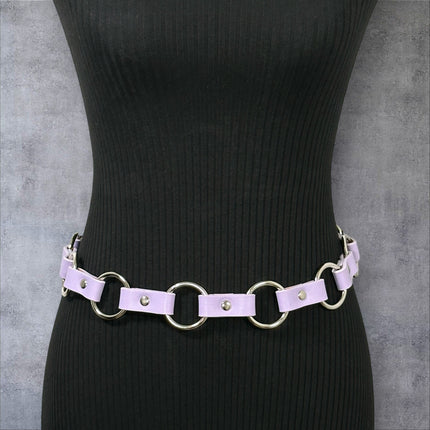 BT110M-PURPLE   VEGAN LEATHER 1 1/4" RING LINK BELT