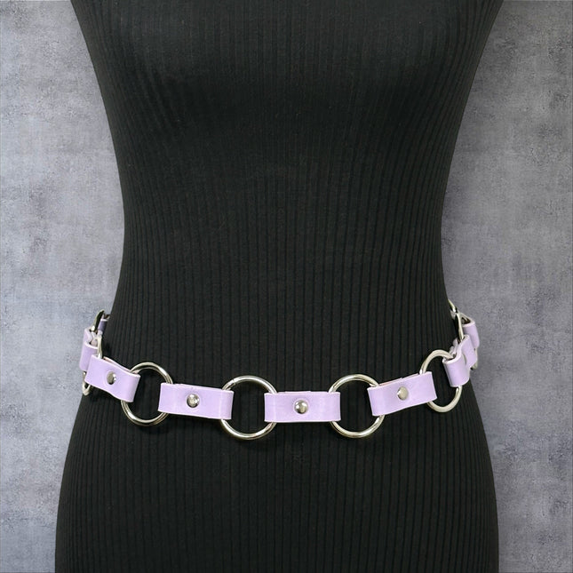 BT110M-PURPLE   VEGAN LEATHER 1 1/4" RING LINK BELT