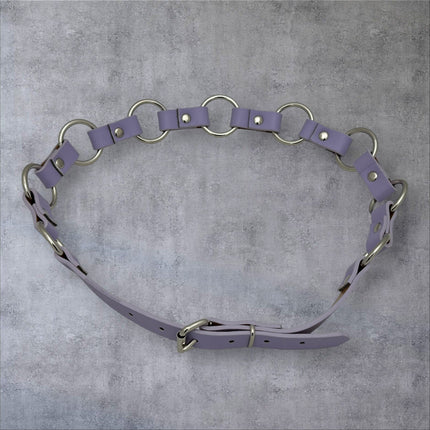 BT110M-PURPLE   VEGAN LEATHER 1 1/4" RING LINK BELT