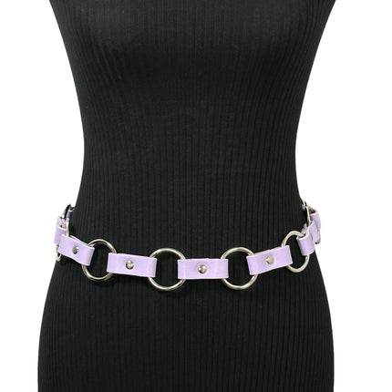 BT110M-PURPLE   VEGAN LEATHER 1 1/4" RING LINK BELT