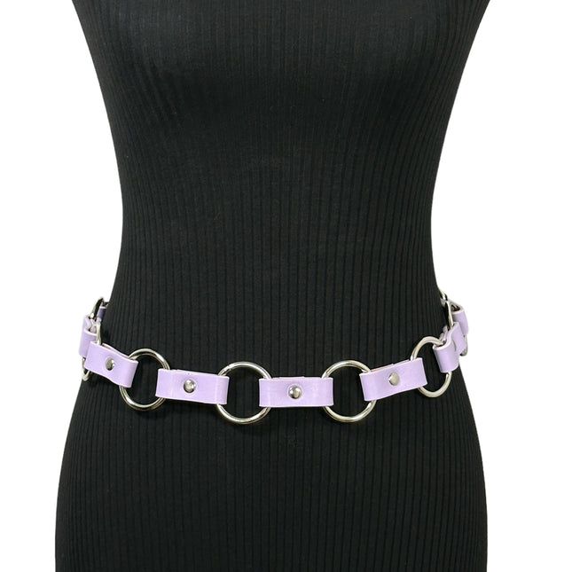 BT110M-PURPLE   VEGAN LEATHER 1 1/4" RING LINK BELT