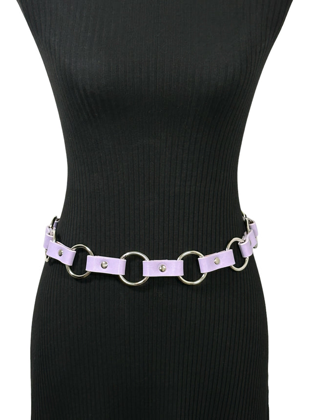 BT110M-PURPLE   VEGAN LEATHER 1 1/4" RING LINK BELT