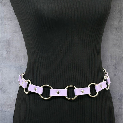 BT110M-PURPLE   VEGAN LEATHER 1 1/4" RING LINK BELT