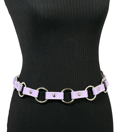 BT110M-PURPLE   VEGAN LEATHER 1 1/4" RING LINK BELT