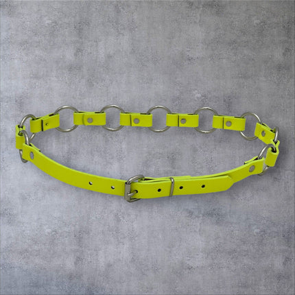 BT110M-YELLOW   VEGAN LEATHER 1 1/4" RING LINK BELT