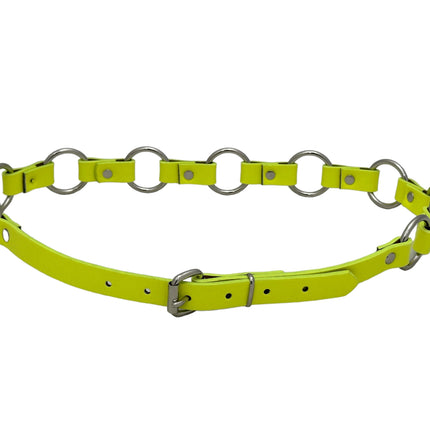 BT110M-YELLOW   VEGAN LEATHER 1 1/4" RING LINK BELT