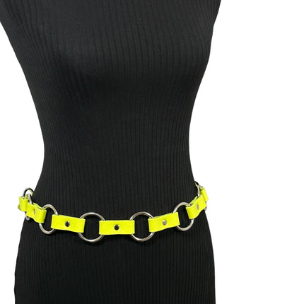 BT110M-YELLOW   VEGAN LEATHER 1 1/4" RING LINK BELT