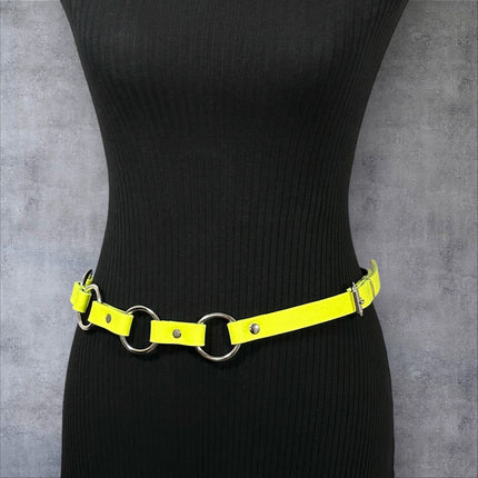 BT110M-YELLOW   VEGAN LEATHER 1 1/4" RING LINK BELT