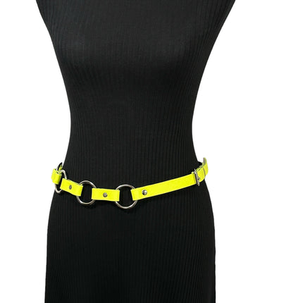 BT110M-YELLOW   VEGAN LEATHER 1 1/4" RING LINK BELT