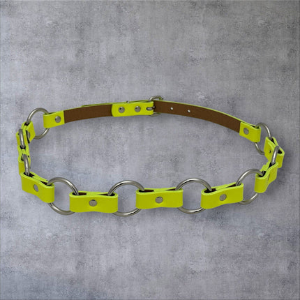 BT110M-YELLOW   VEGAN LEATHER 1 1/4" RING LINK BELT