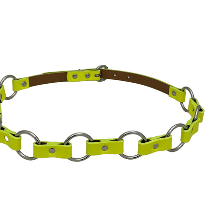 BT110M-YELLOW   VEGAN LEATHER 1 1/4" RING LINK BELT