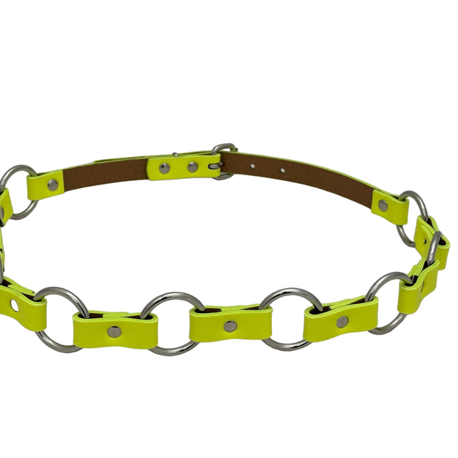BT110M-YELLOW   VEGAN LEATHER 1 1/4" RING LINK BELT