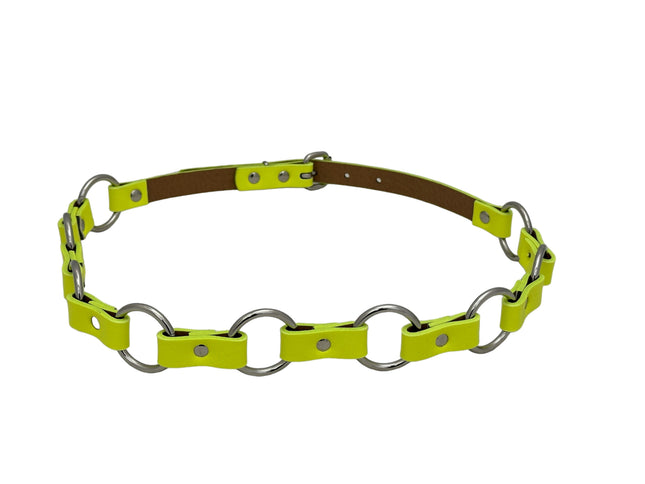 BT110M-YELLOW   VEGAN LEATHER 1 1/4" RING LINK BELT