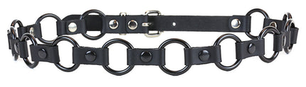BT110-BS BLACK LEATHER 1" RING LINK BELT