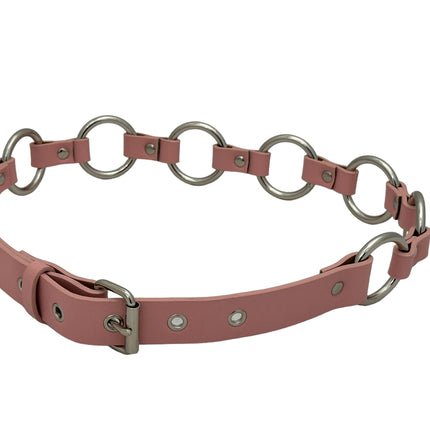 BT110M-PINK PASTEL VEGAN LEATHER 1 1/4" RING LINK BELT