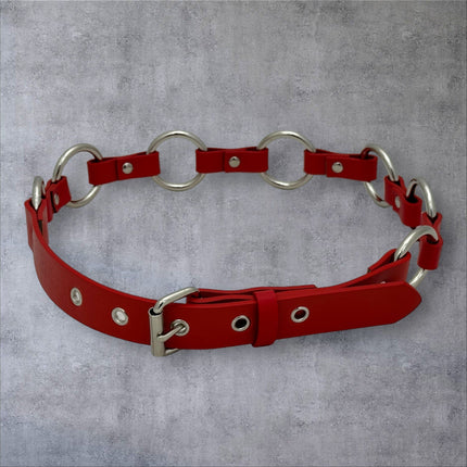 BT110M-RED  VEGAN LEATHER 1 1/4" RING LINK BELT (Copy)