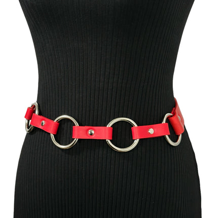 BT110M-RED  VEGAN LEATHER 1 1/4" RING LINK BELT (Copy)