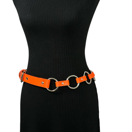 BT110M-TANGERINE  VEGAN LEATHER 1 1/4" RING LINK BELT