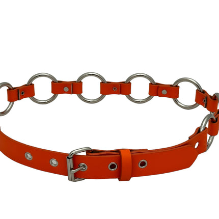 BT110M-TANGERINE  VEGAN LEATHER 1 1/4" RING LINK BELT