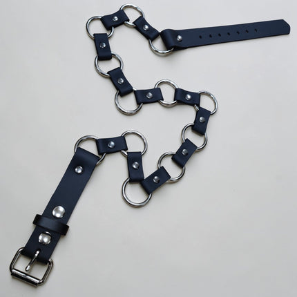 BT110 1 1/4" GENUINE LEATHER  RING LINK BELT