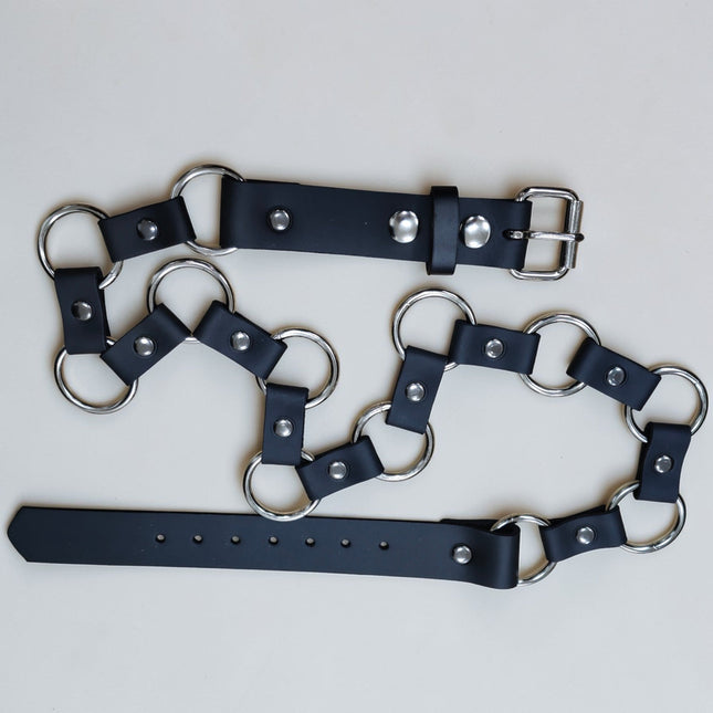 BT110 1 1/4" GENUINE LEATHER  RING LINK BELT