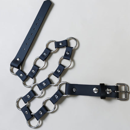 BT110 1 1/4" GENUINE LEATHER  RING LINK BELT