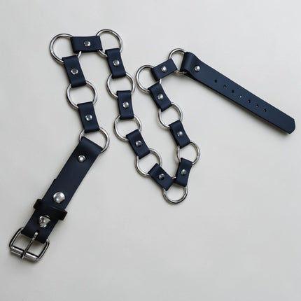 BT110 1 1/4" GENUINE LEATHER  RING LINK BELT