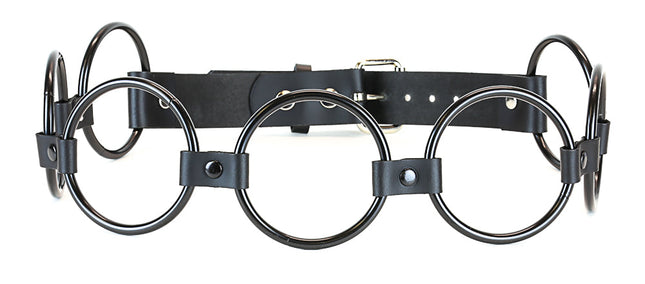 BT111-BS 3" RING BLACK LEATHER 3" BLACK RING LINK BELT