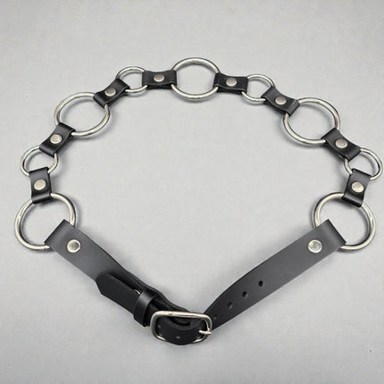BT113-200BR  LARGE 1/2"  RIVET LEATHER LINK  2" AND 1 1/4" RING LINK BELT