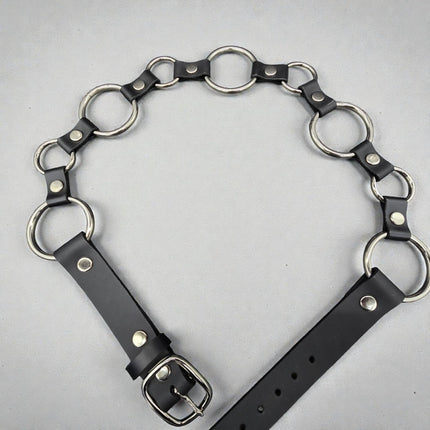 BT113-200BR  LARGE 1/2"  RIVET LEATHER LINK  2" AND 1 1/4" RING LINK BELT